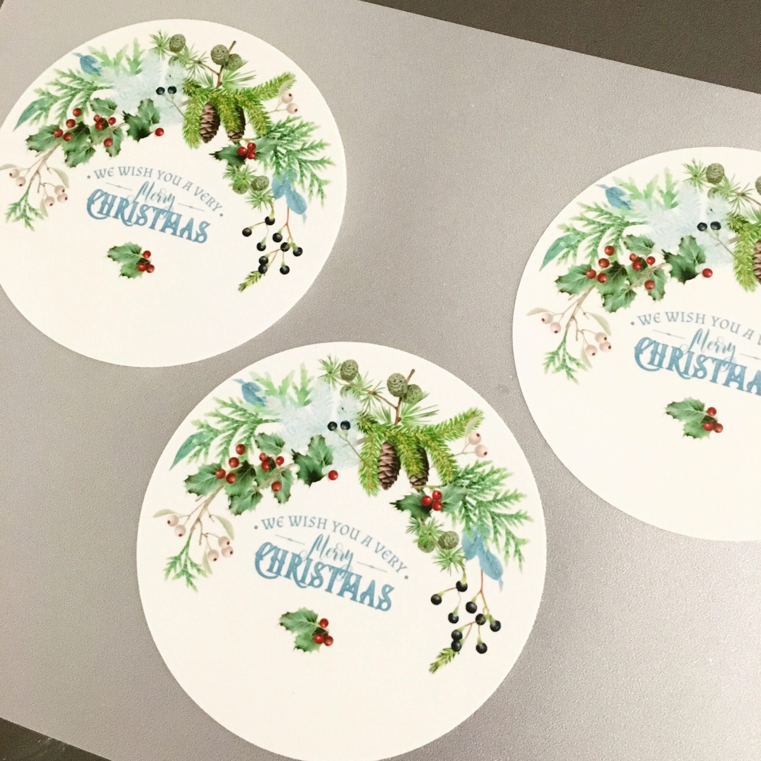 Christmas edible cupcake toppers- 15, 2  inch rounds