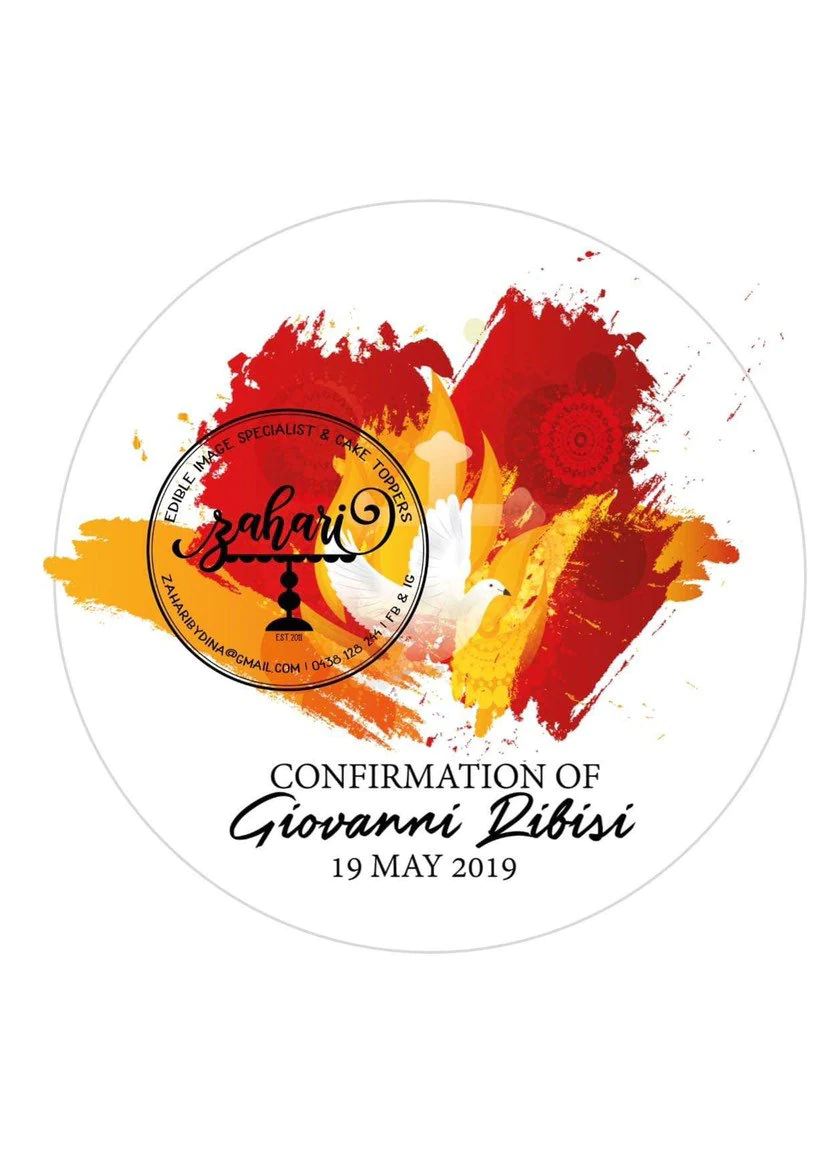 15, 2 inch precut round icing toppers – confirmation cookie/cupcake