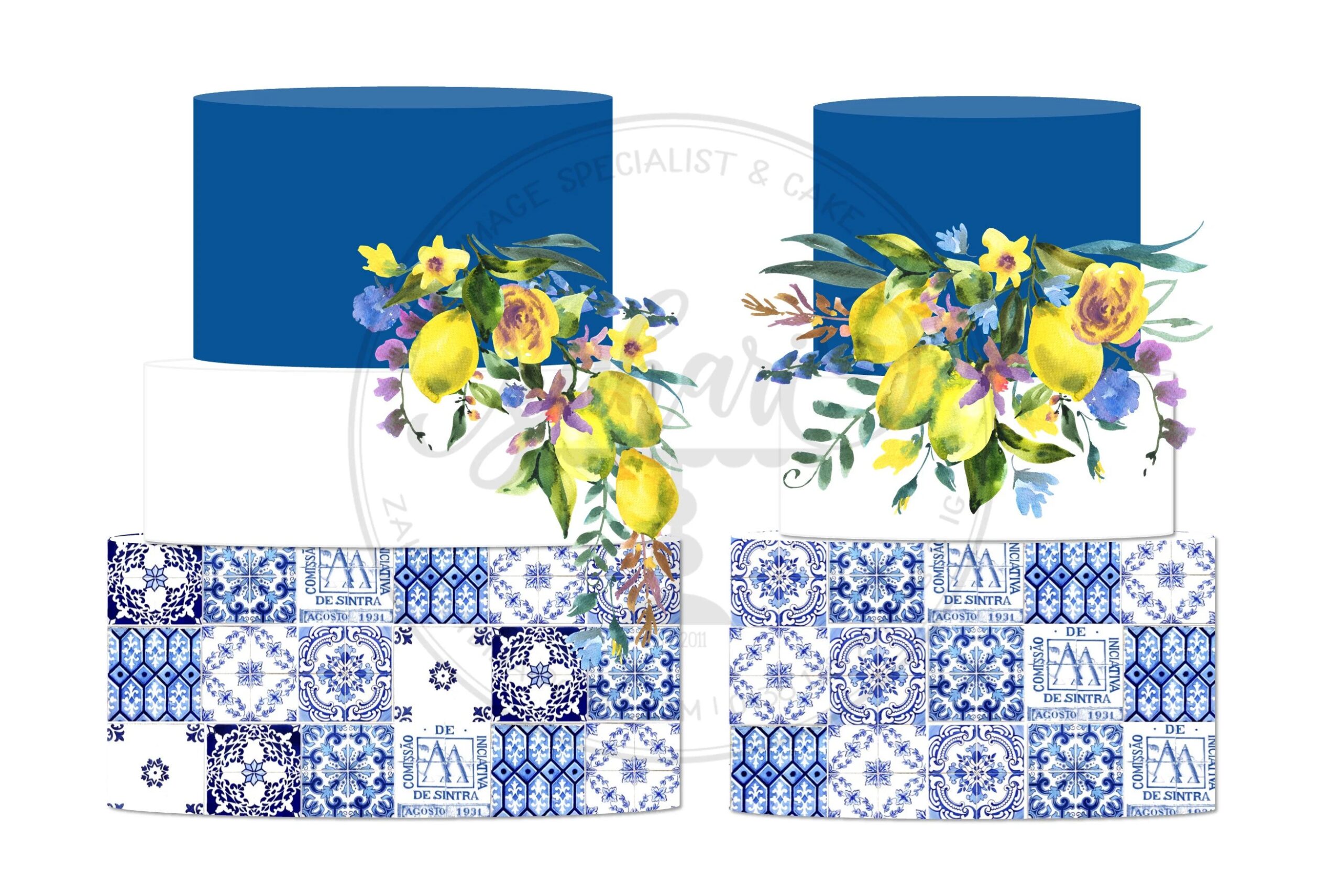 Scrapbook edible frosting sheet – A3 2 strips at 40×12.7cm (Cake wrap) Tile with Stamp (please choose Cake 1 design or 2)