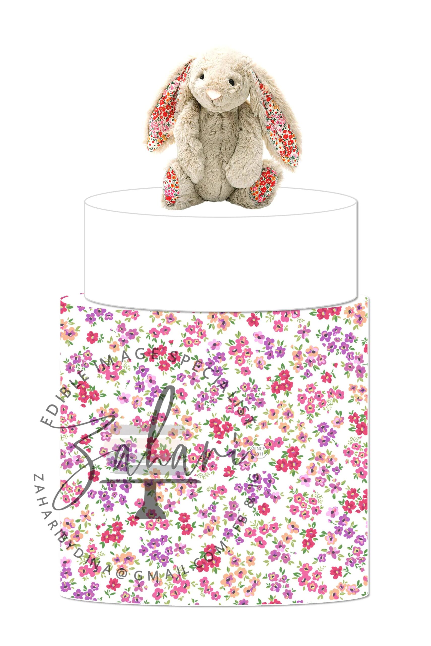 Scrapbook edible frosting sheet – A3 icing – 40 x 25cm – Mini floral July 22