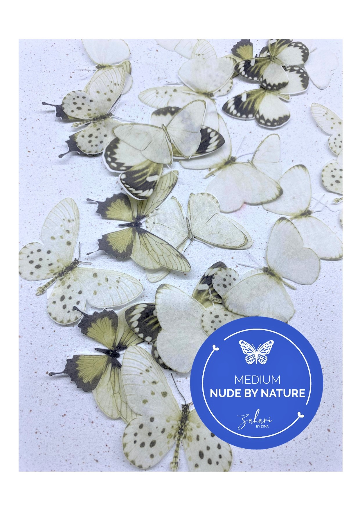 Nude by Nature wafer paper die cut butterflies – set of 26