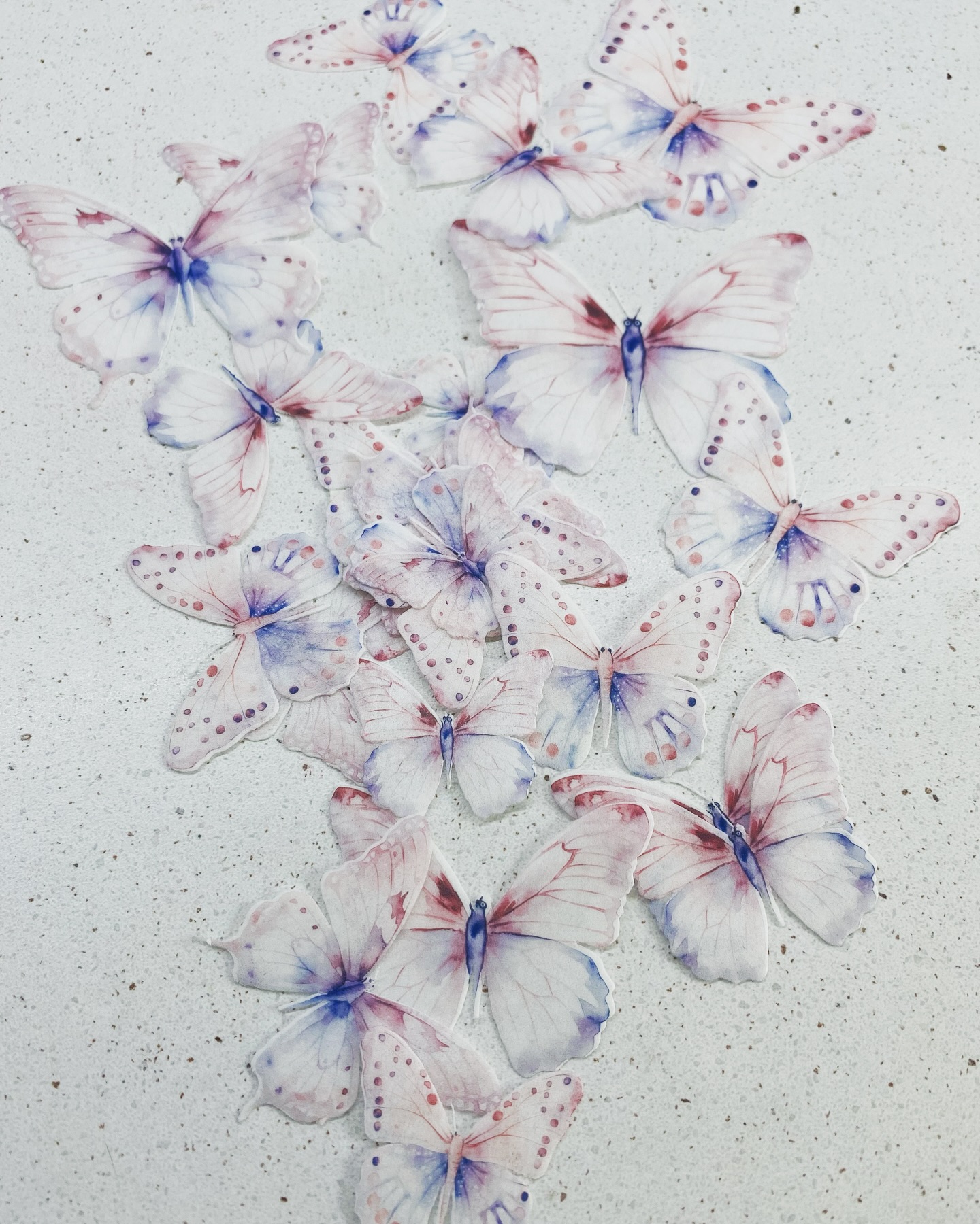 TInkerbells Pink/Purple wafer paper die cut butterflies set of 26