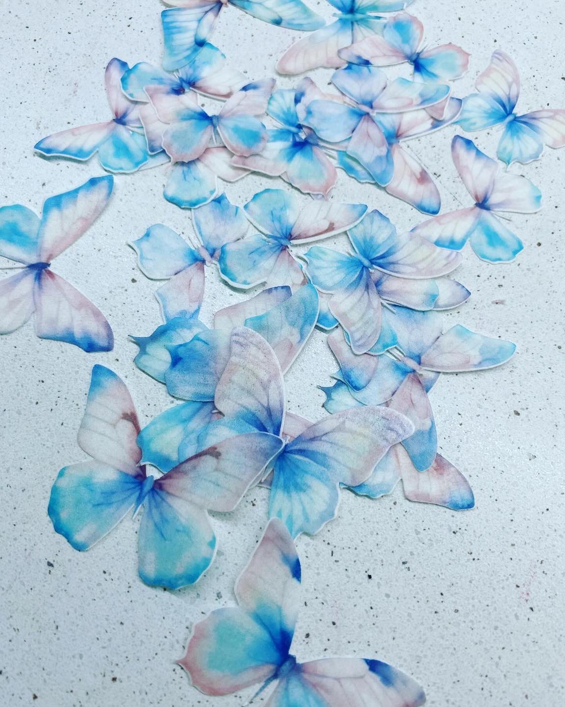 Pastel all in one wafer paper die cut butterflies set of 28 March24
