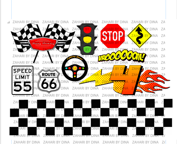Racing car numbers Icing cut out - June 24- A5 Icing or A4 Icing - Editable File - Image 3