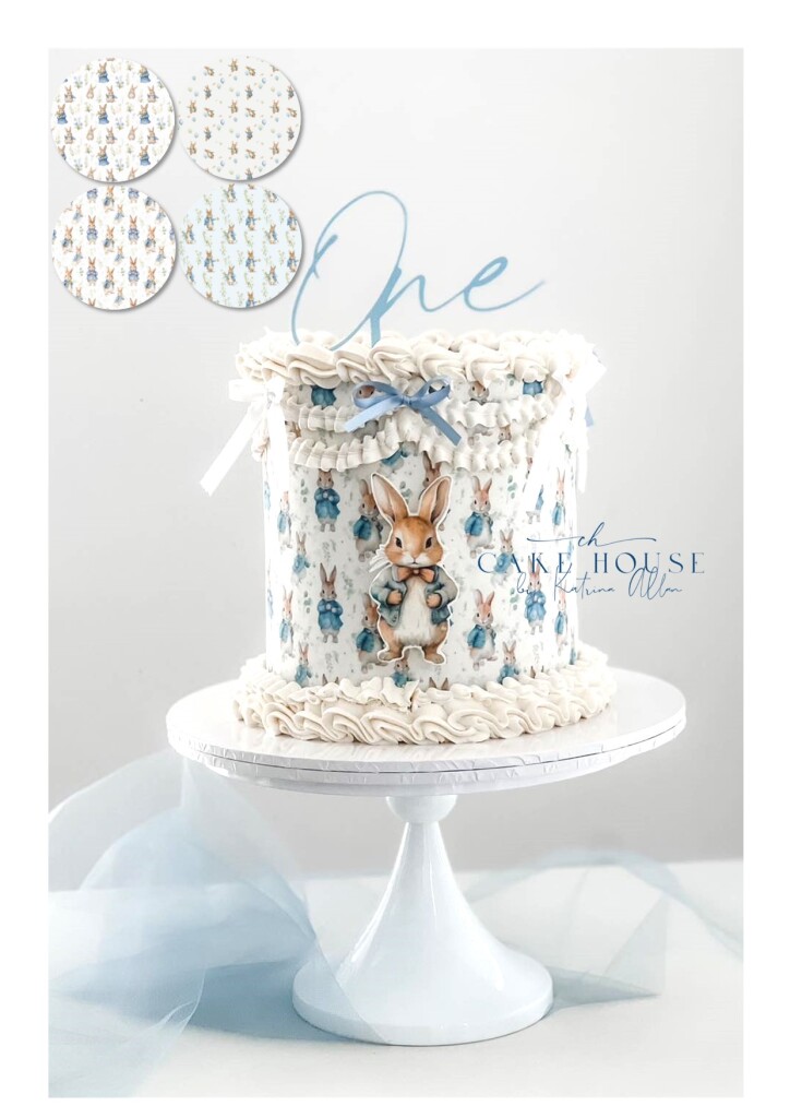 Scrapbook edible print on icing or precut toppers – Cute Bunny Rabbit ...