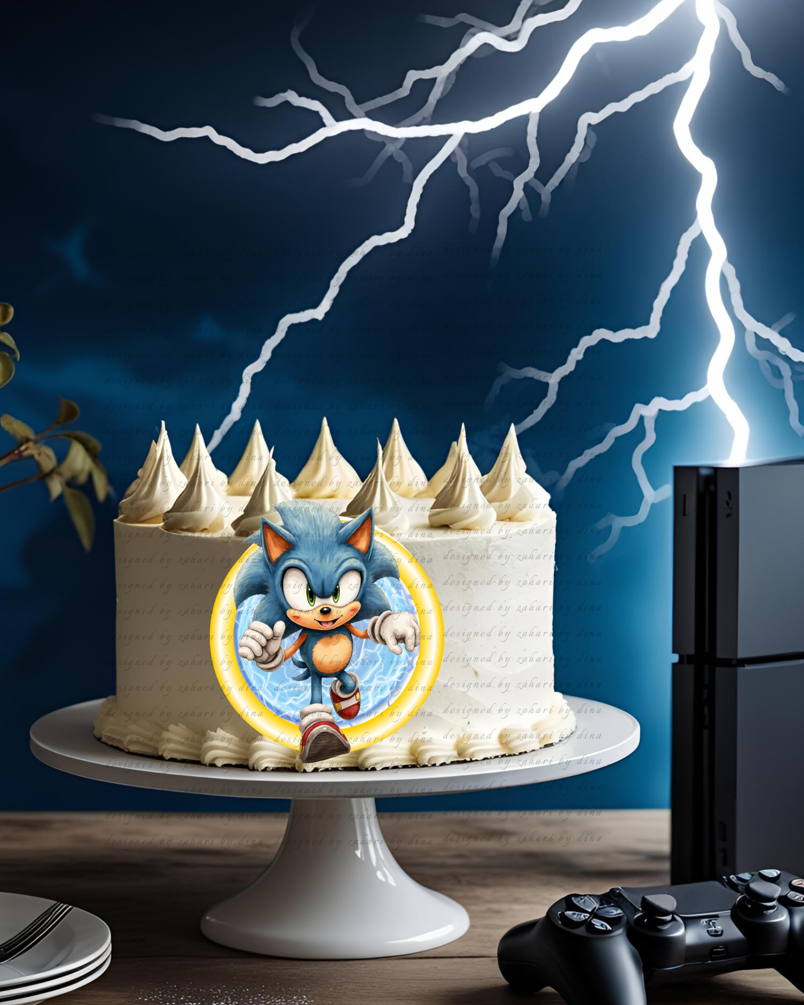 Sonic ring or all characters edible icing cake decorating – edible image cut out – A4 icing or A5 icing cut outs