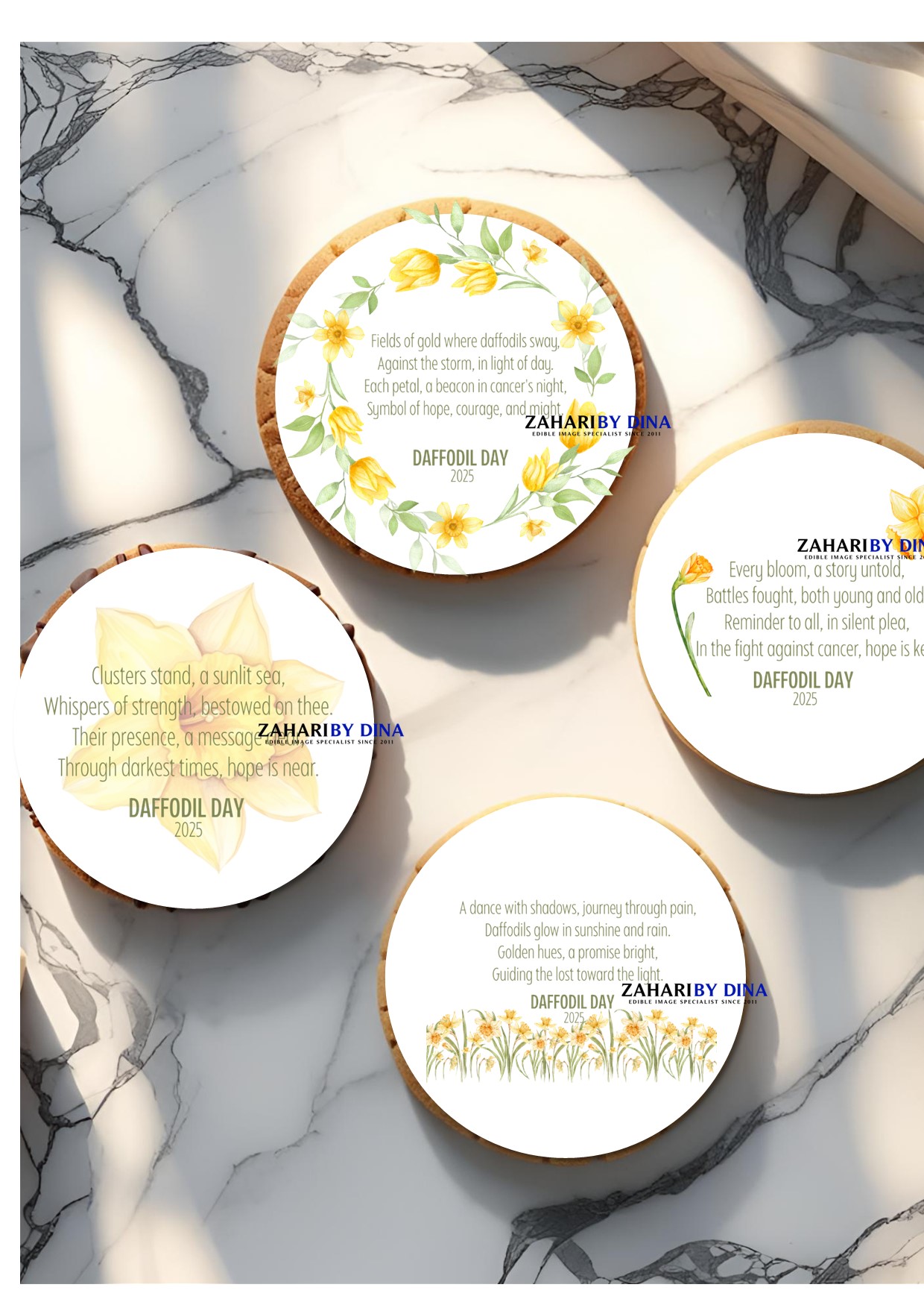 Daffodil Day Poem Edible image Icing toppers – 2025 Collection
