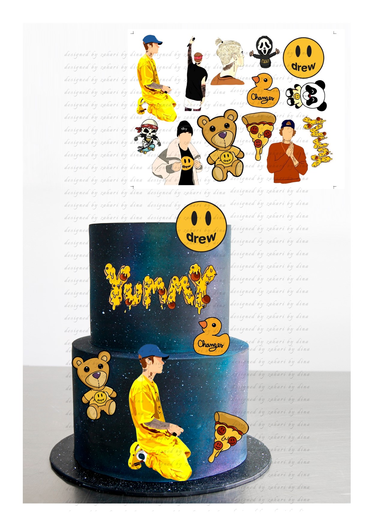 Justin Bieber edible image icing Cut outs A5 or A4