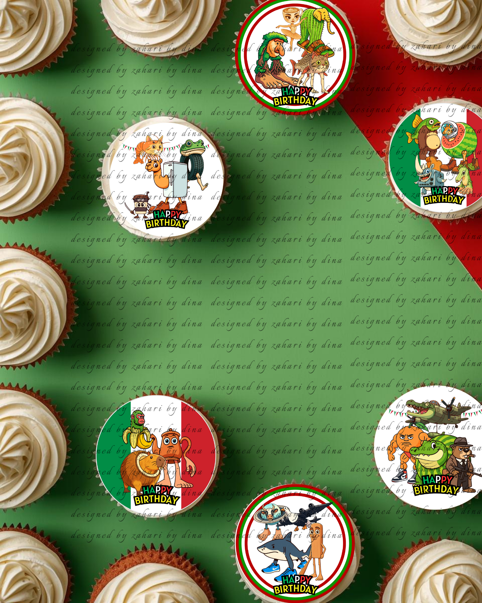 A4 precut icing Brainrot themed prints or precut toppers for cookies or cupcakes – group/ 67/ individual – Jan26