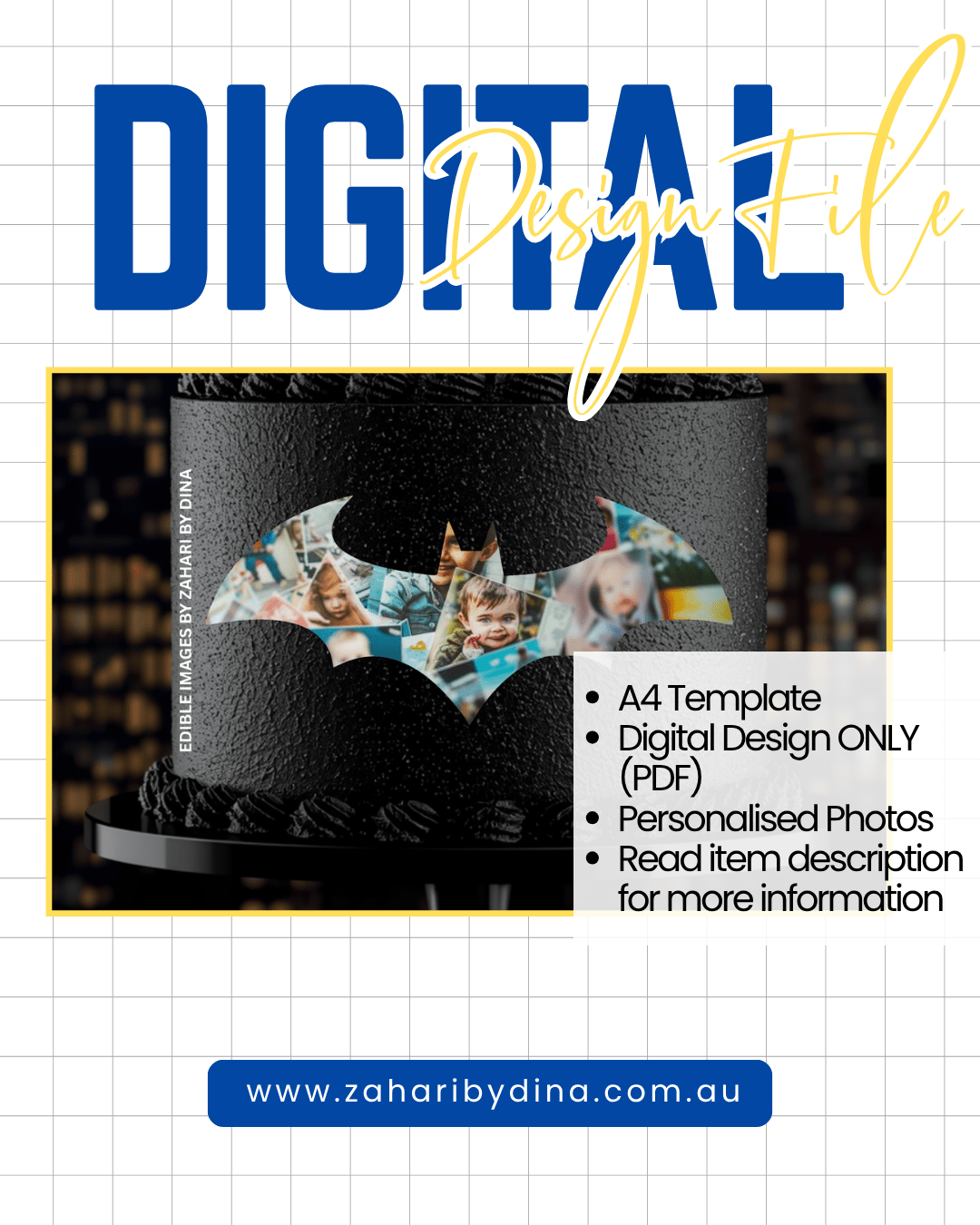 DIGITAL DESIGN FILE – A4 – Please Read Product Description – Photo Collage within Frame – Batman|Spiderman|Superman Inspired