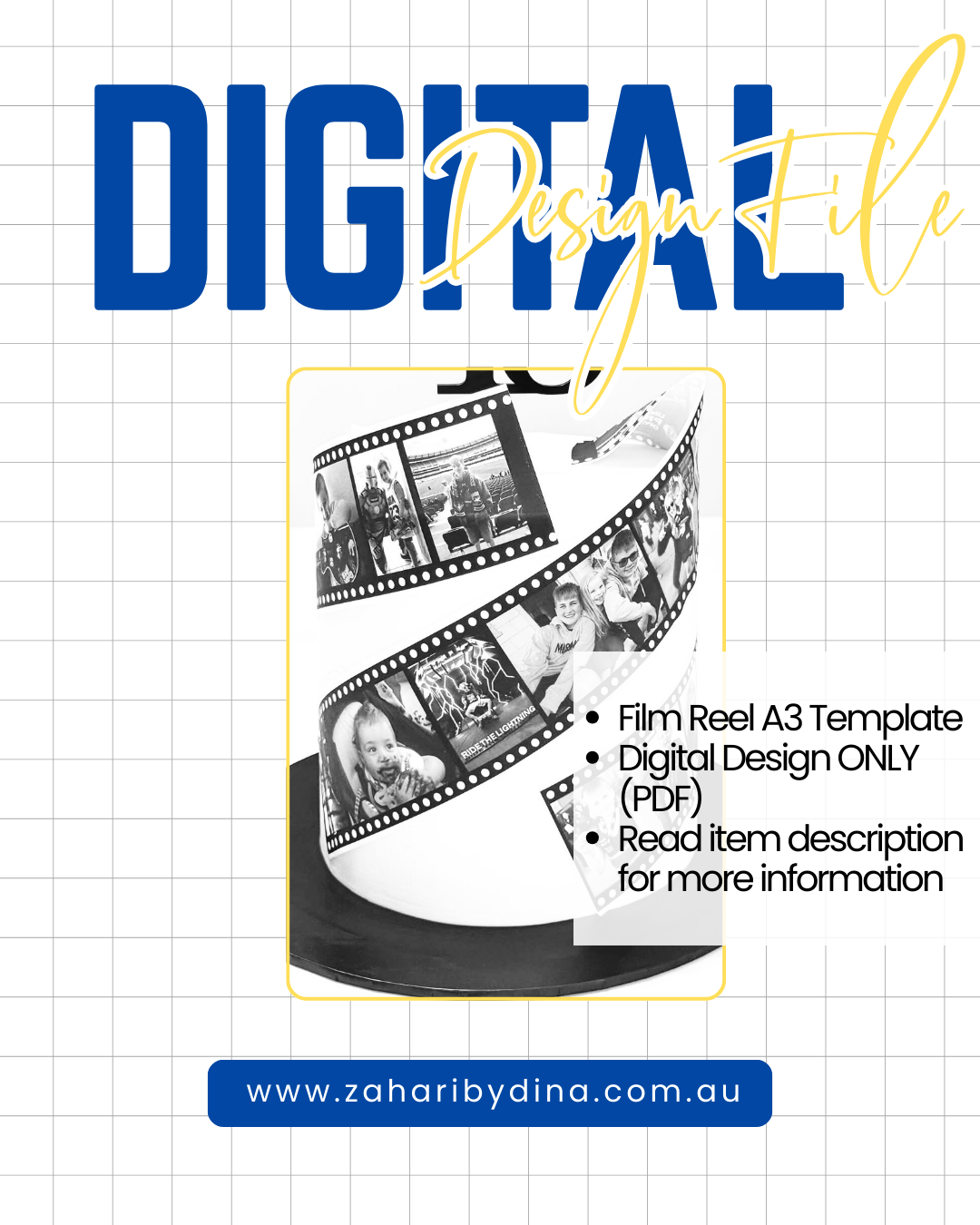 DIGITAL DESIGN FILE – A3 Film Reel – Please Read Product Description