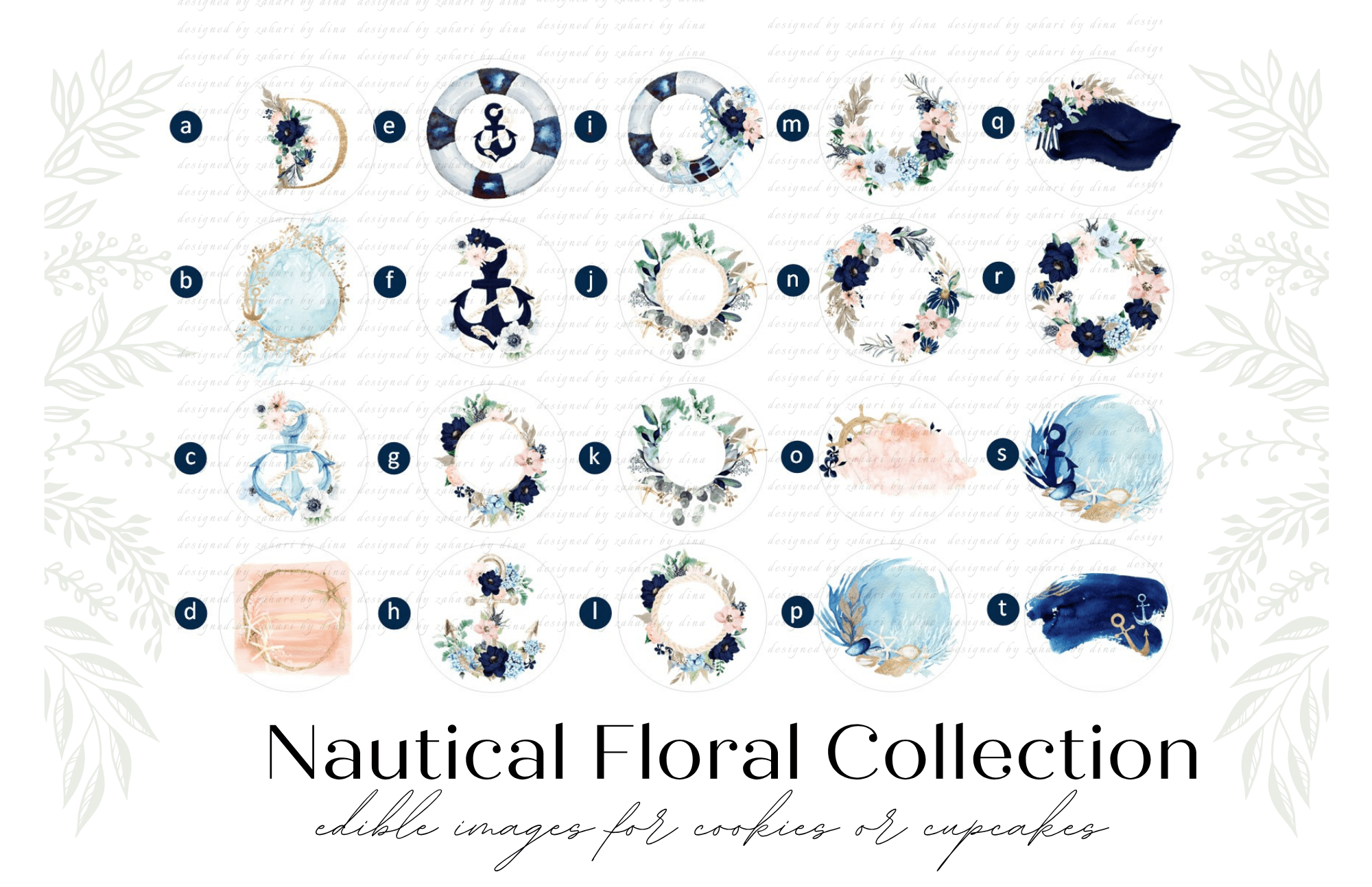 Assorted Collection of Nautical Edible Prints 2026 precut round icing toppers for cookies or cupcakes for any event (please read description)