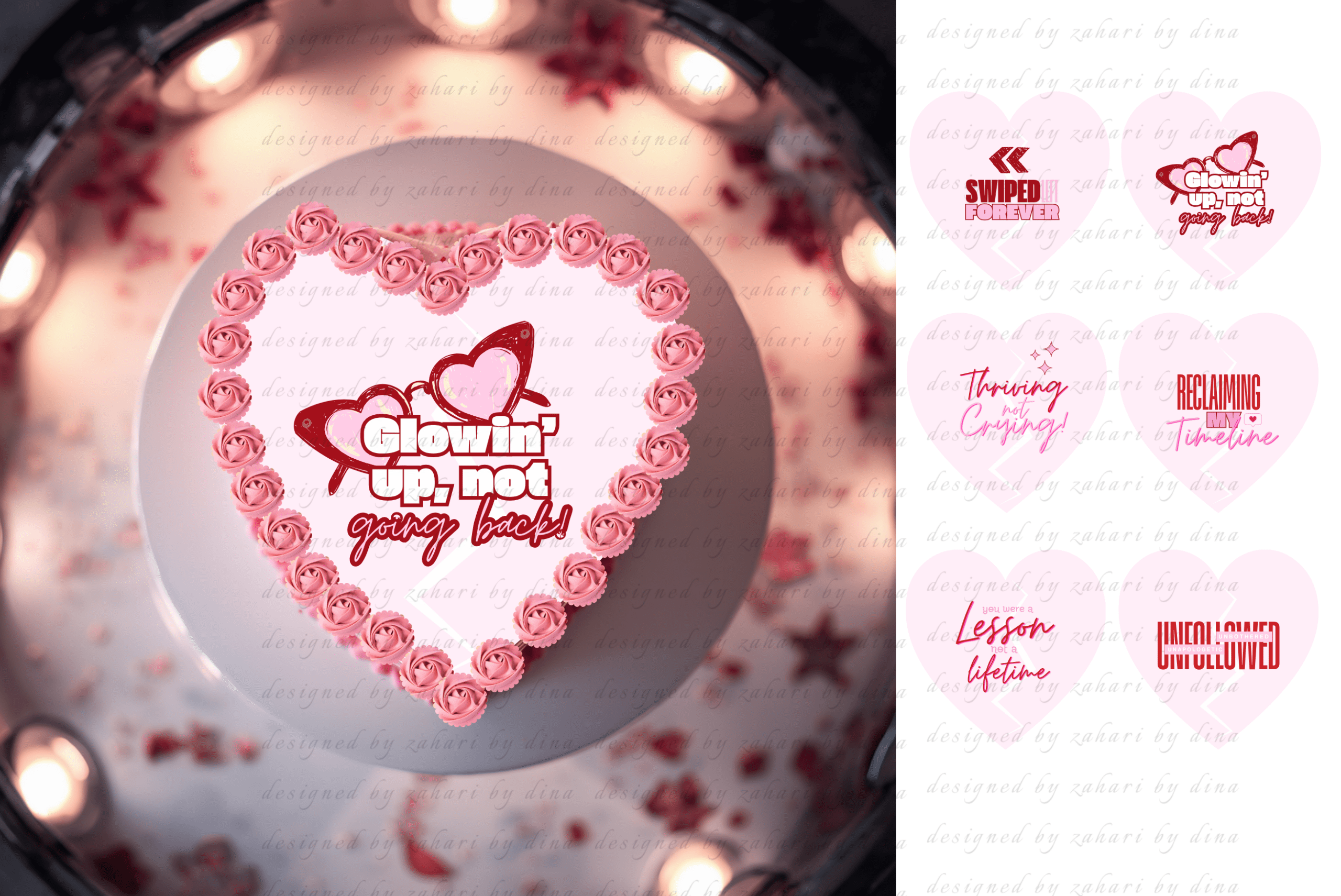 Breakup/ Love Broken/ Divorce Edible Image Cake decorating 6″ Heart Cut
