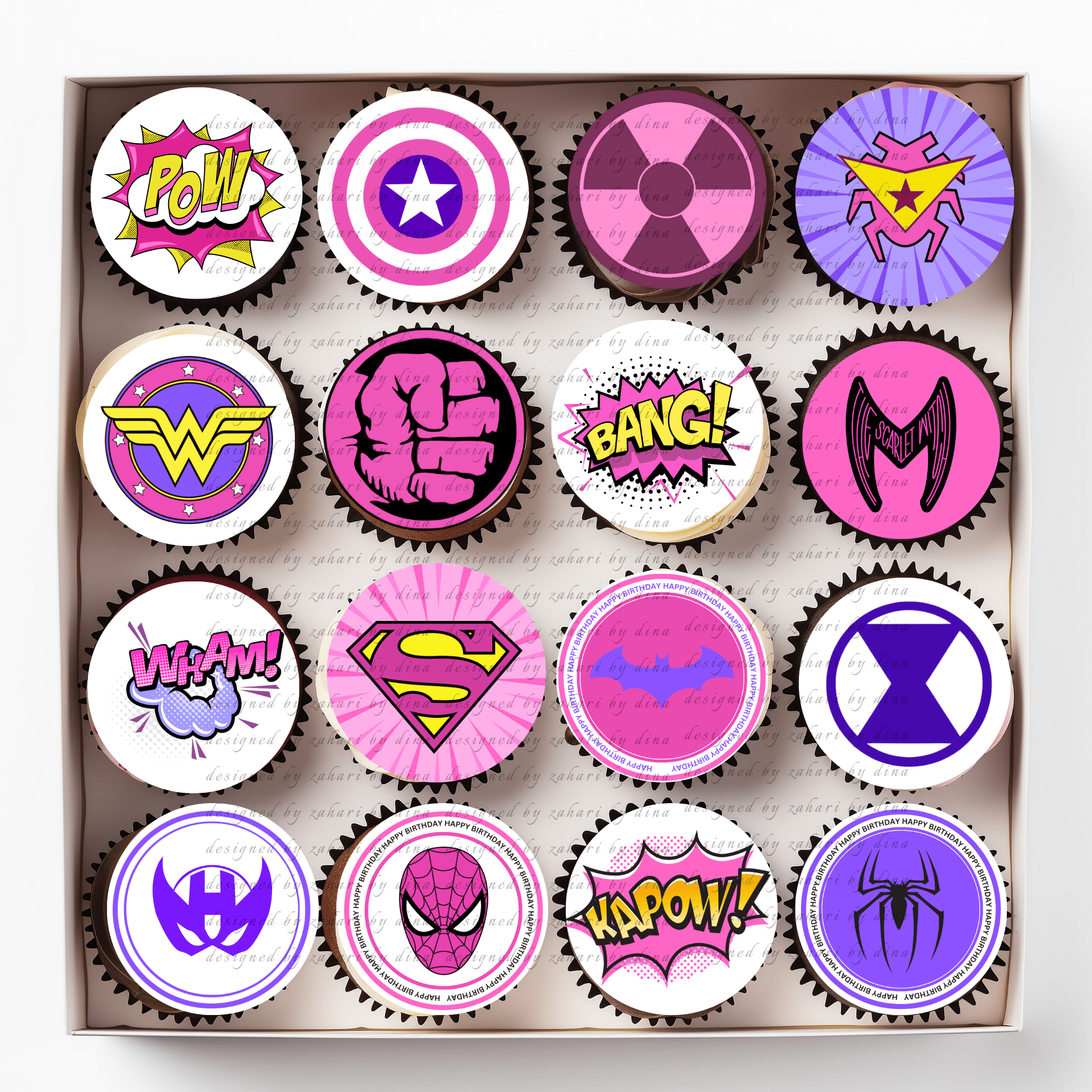 Girls Superhero Icing Toppers For cookies or cupcakes – Apr 26