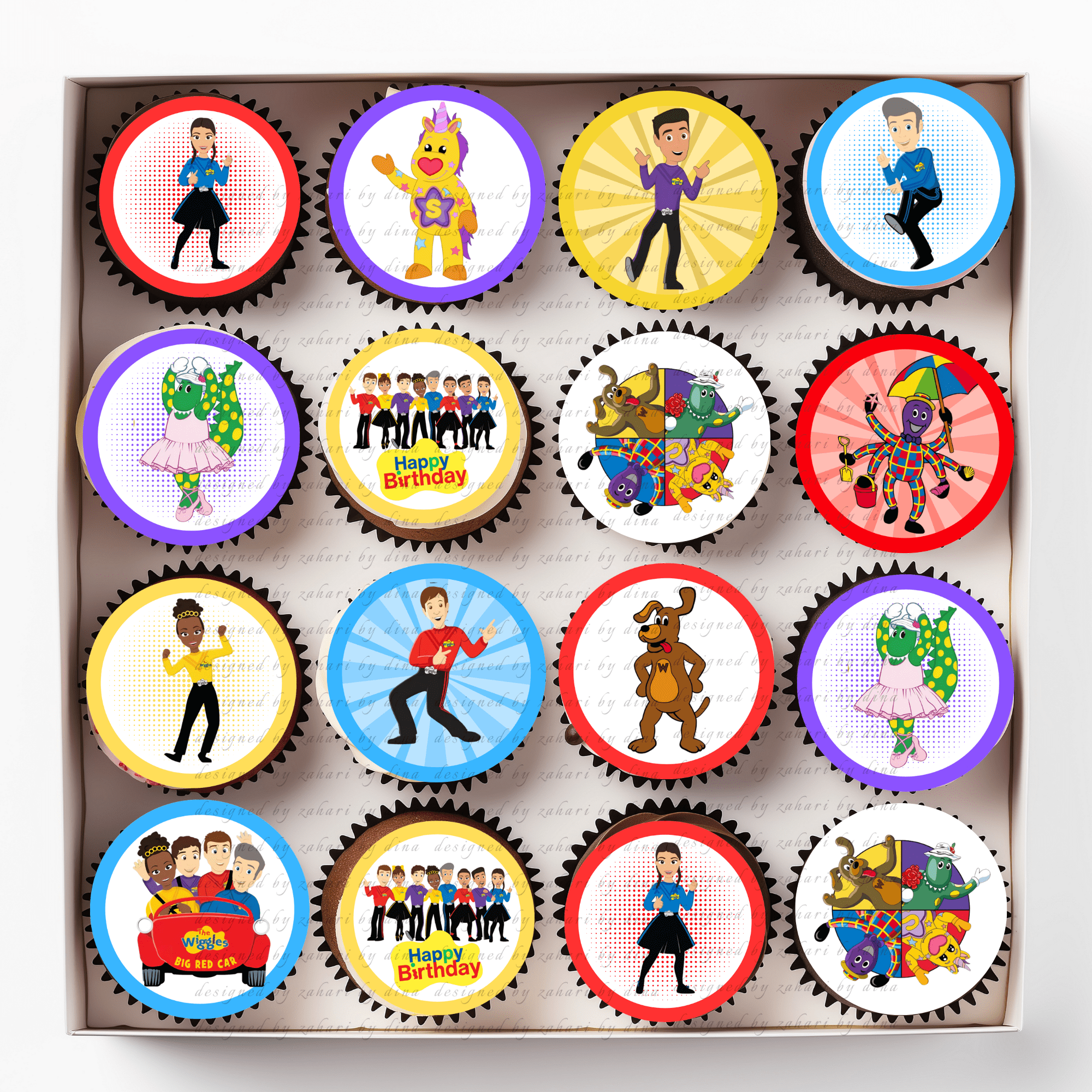 Wiggles Edible Icing Toppers for cookies or cupcakes Apr26