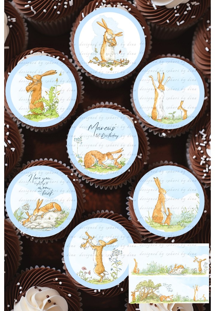 Guess How Much I Love You Edible Icing precut rounds – My personal favorite  |Edible Cake topper or A3 Cake wrap