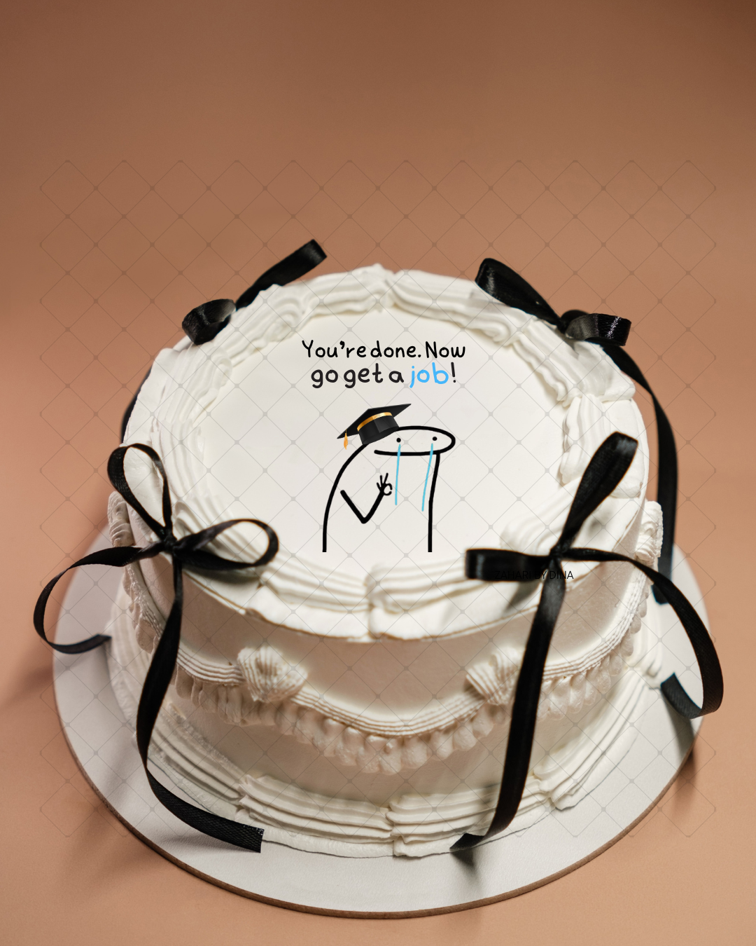 6" round Flork Cake Topper - Happy Birthday, Bridal Shower, Baby Shower, Graduation, New Job - Image 10