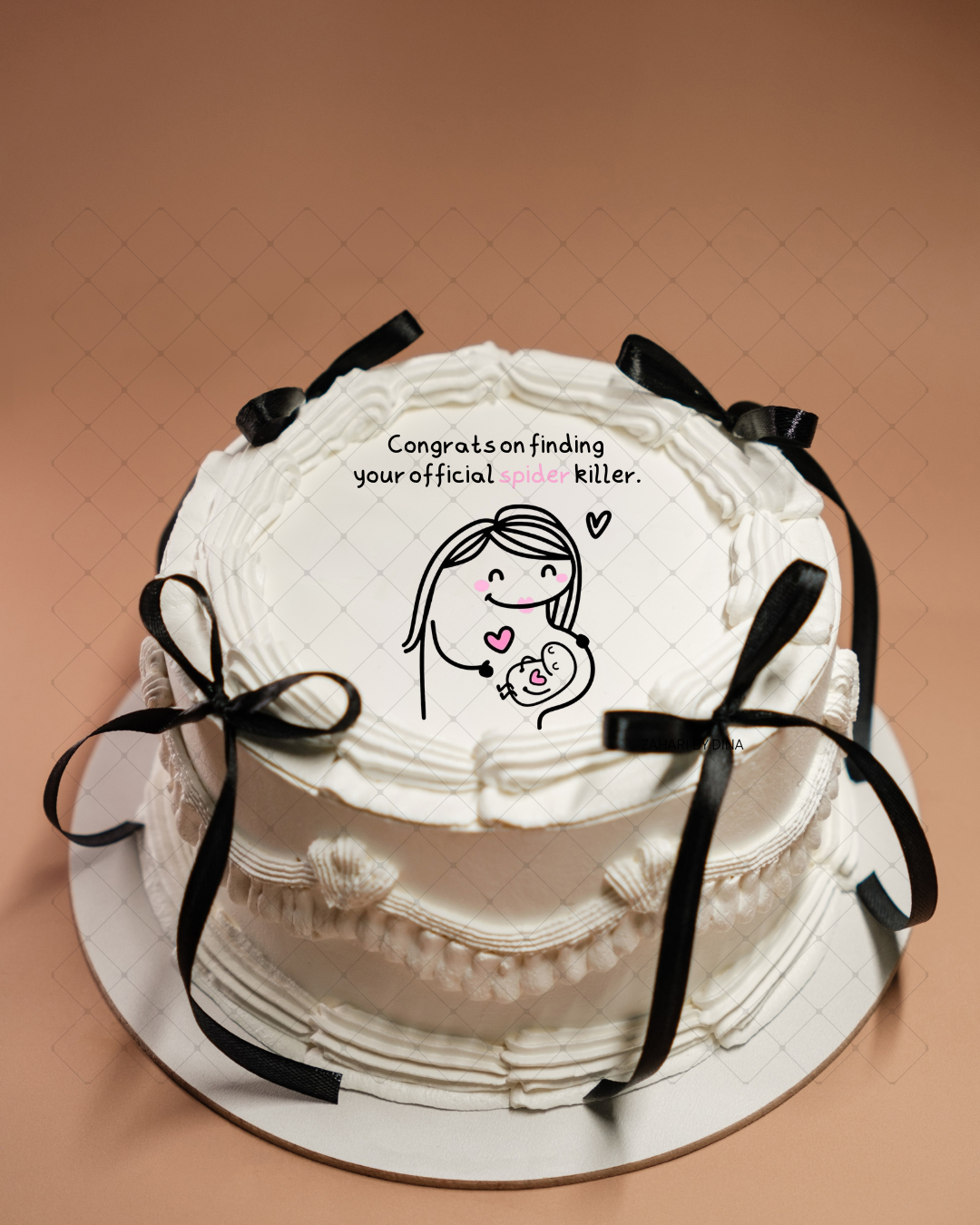 6" round Flork Cake Topper - Happy Birthday, Bridal Shower, Baby Shower, Graduation, New Job - Image 8