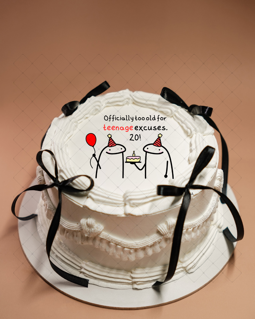 6" round Flork Cake Topper - Happy Birthday, Bridal Shower, Baby Shower, Graduation, New Job - Image 5