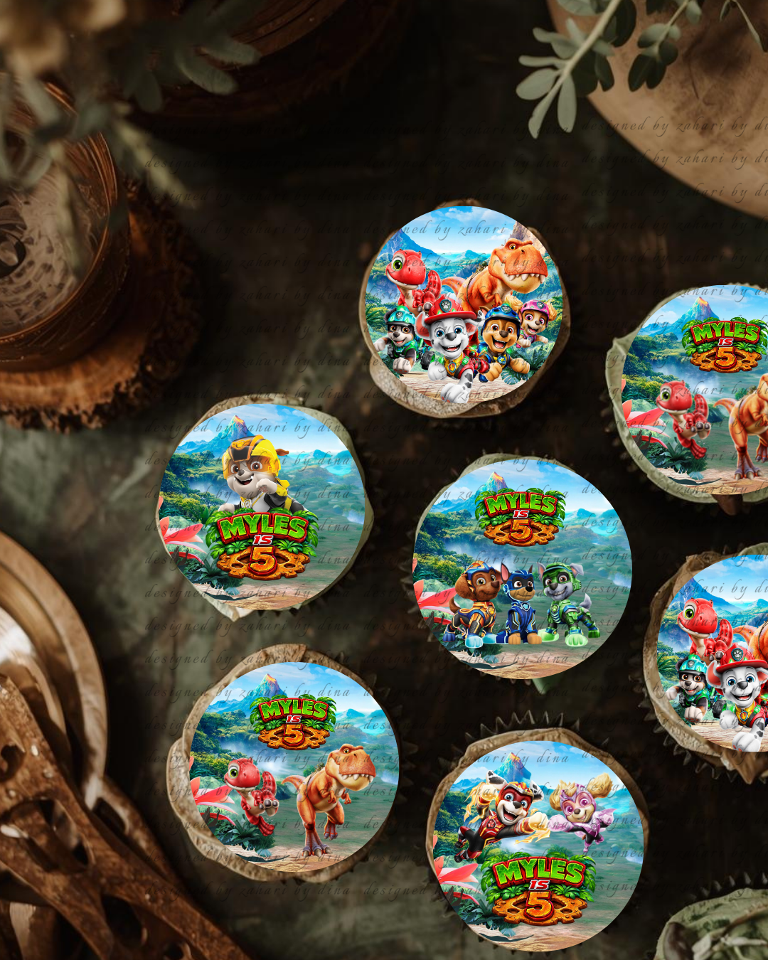 Paw Patrol Dino Rescue – Edible Precut Icing rounds for cookies/cupcakes/chocolates – 2026 Edition – Can be personalised
