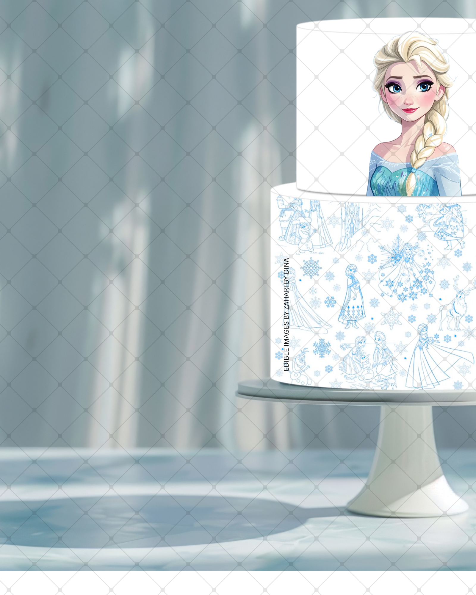 Precut Frozen Princess Elsa 5inch tall on icing sheet or A4 or A3 Icing Sheet – Edible Image Cake Decorating