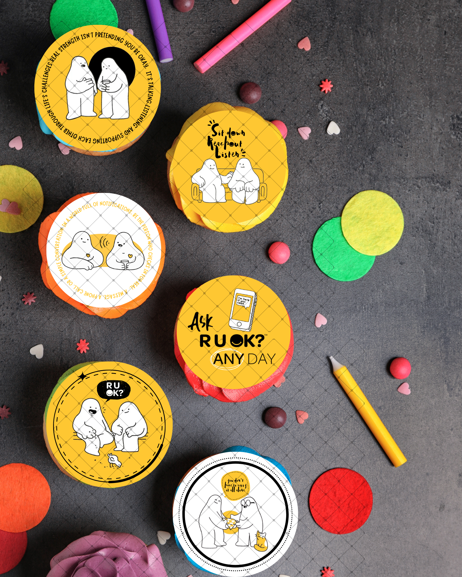 R U OK icing toppers for cookies or cupcakes – 2026 edition