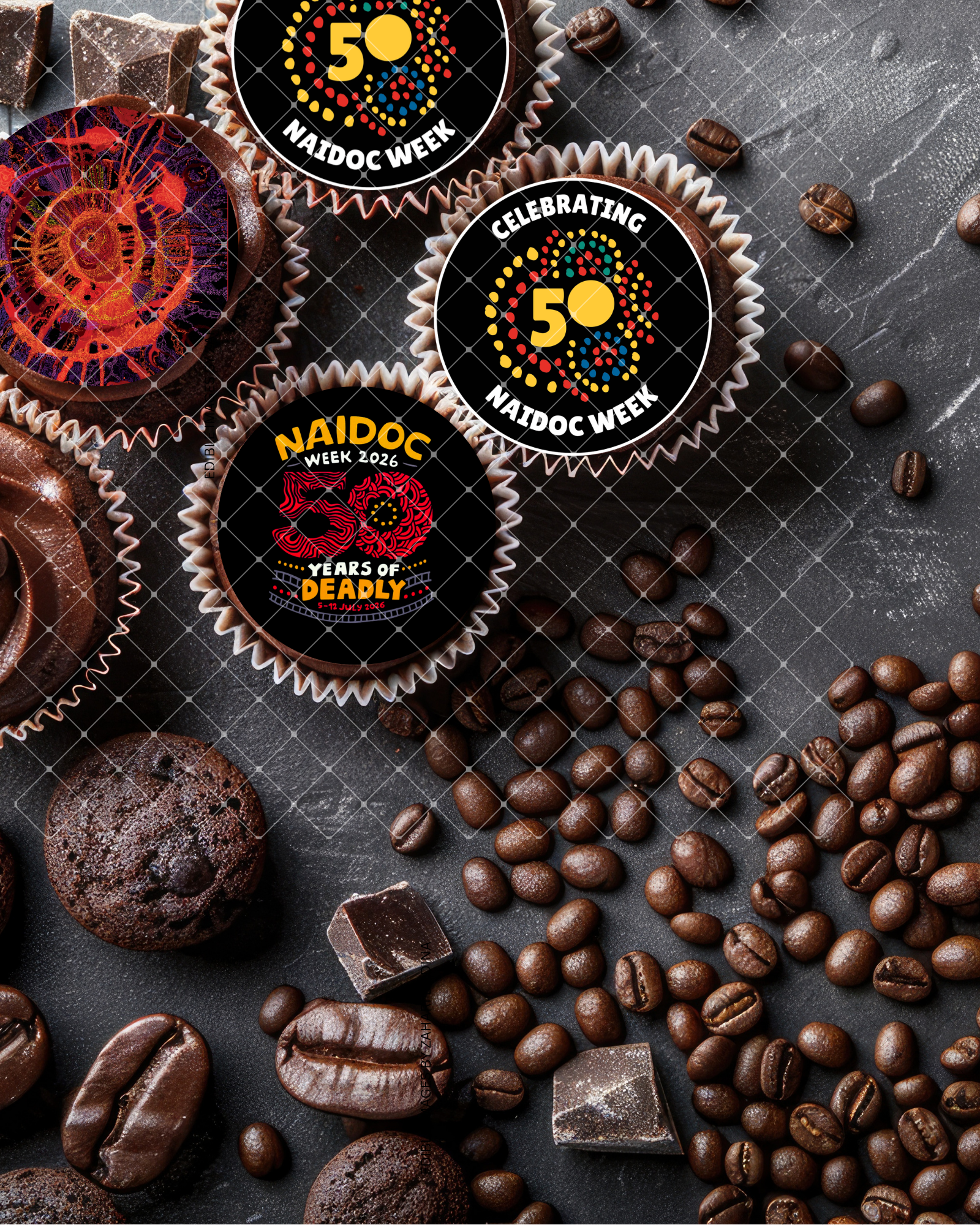 Naidoc Week – precut icing rounds for cookies or cupcakes |Edible Cake topper