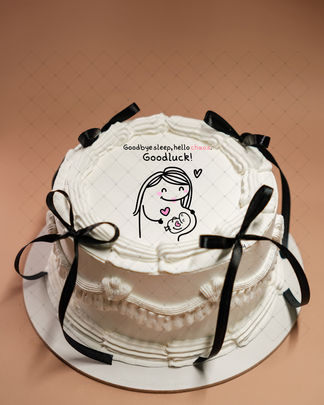 6" round Flork Cake Topper - Happy Birthday, Bridal Shower, Baby Shower, Graduation, New Job - Image 4