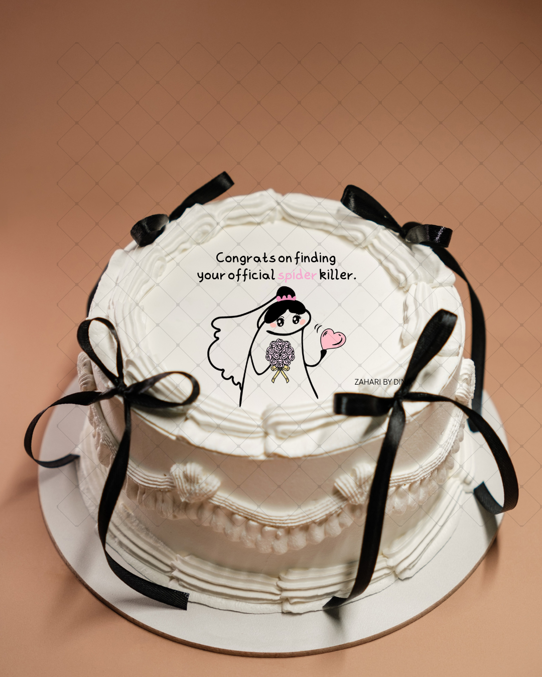 6" round Flork Cake Topper - Happy Birthday, Bridal Shower, Baby Shower, Graduation, New Job - Image 3
