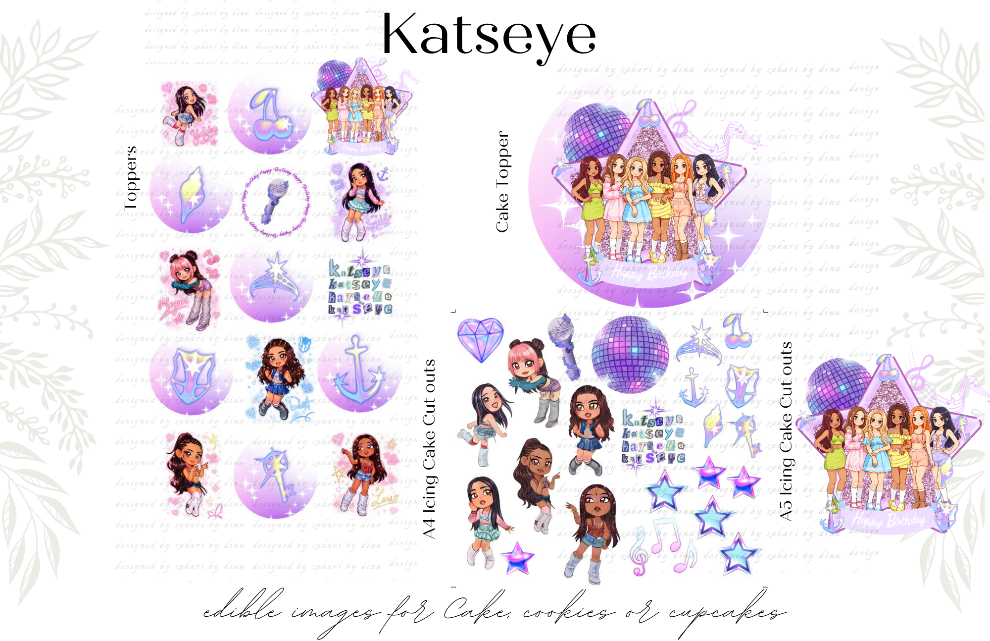 Katseye Edible Cupcake Toppers|Katseye Cookie Toppers| Cake icing cut outs – July 26