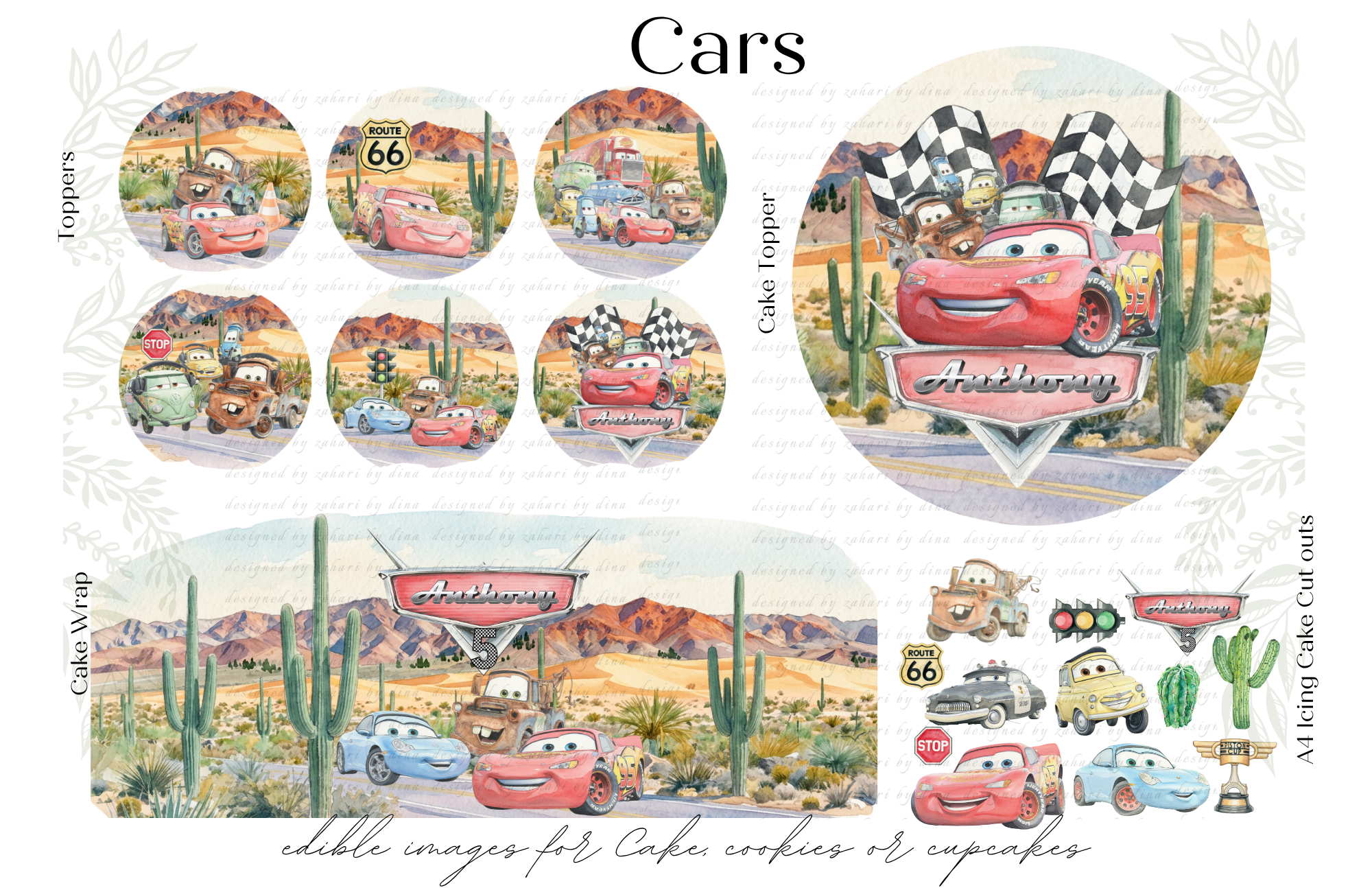 Lightning Mcqueen Cars cupcake toppers or cookies – Lightning Mcqueen Cars Cake wrap or Cake topper or Toy Story Icing cake cut outs Jul26