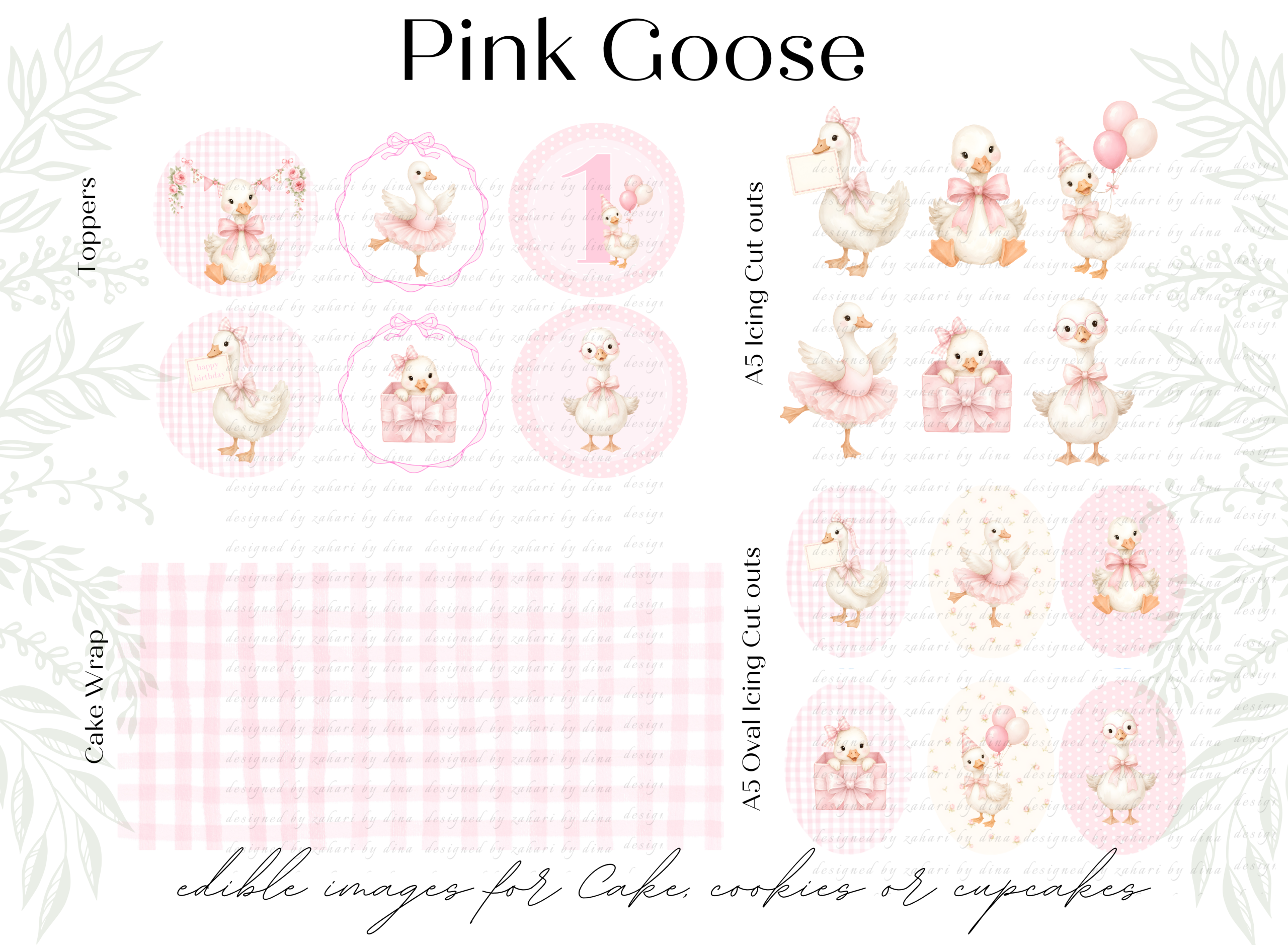 Geese/ Goose edible image cupcake or cookies toppers or Cake wrap or Icing cake cut outs Aug26