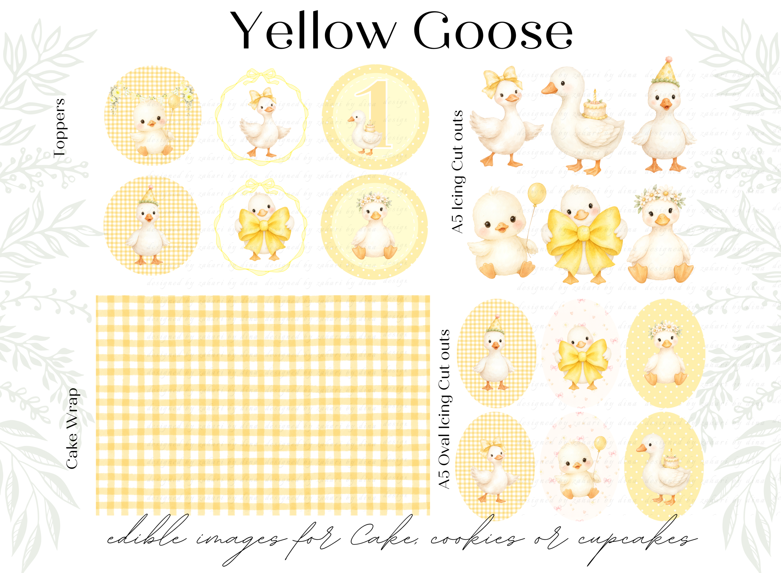 Geese/ Goose edible image cupcake or cookies toppers or Cake wrap or Icing cake cut outs Aug26 - Image 4